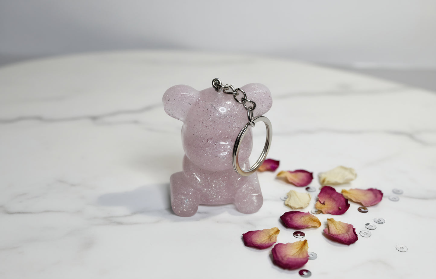 Adorable, handmade bear-shaped keychain