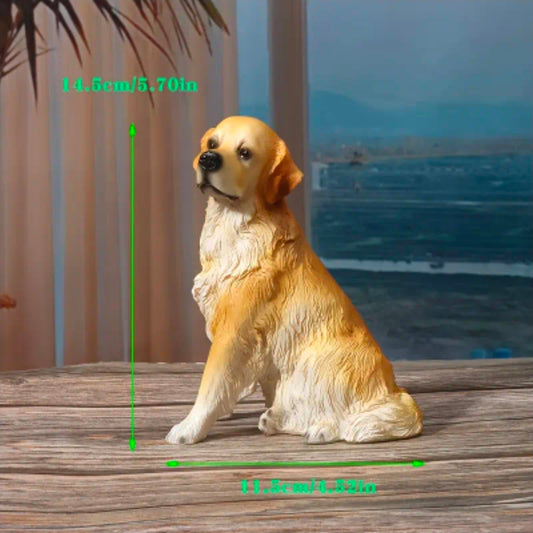 Charming Resin Golden Retriever Dog Statue | Indoor & Outdoor Decor Figurine