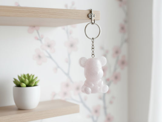 Adorable, handmade bear-shaped keychain
