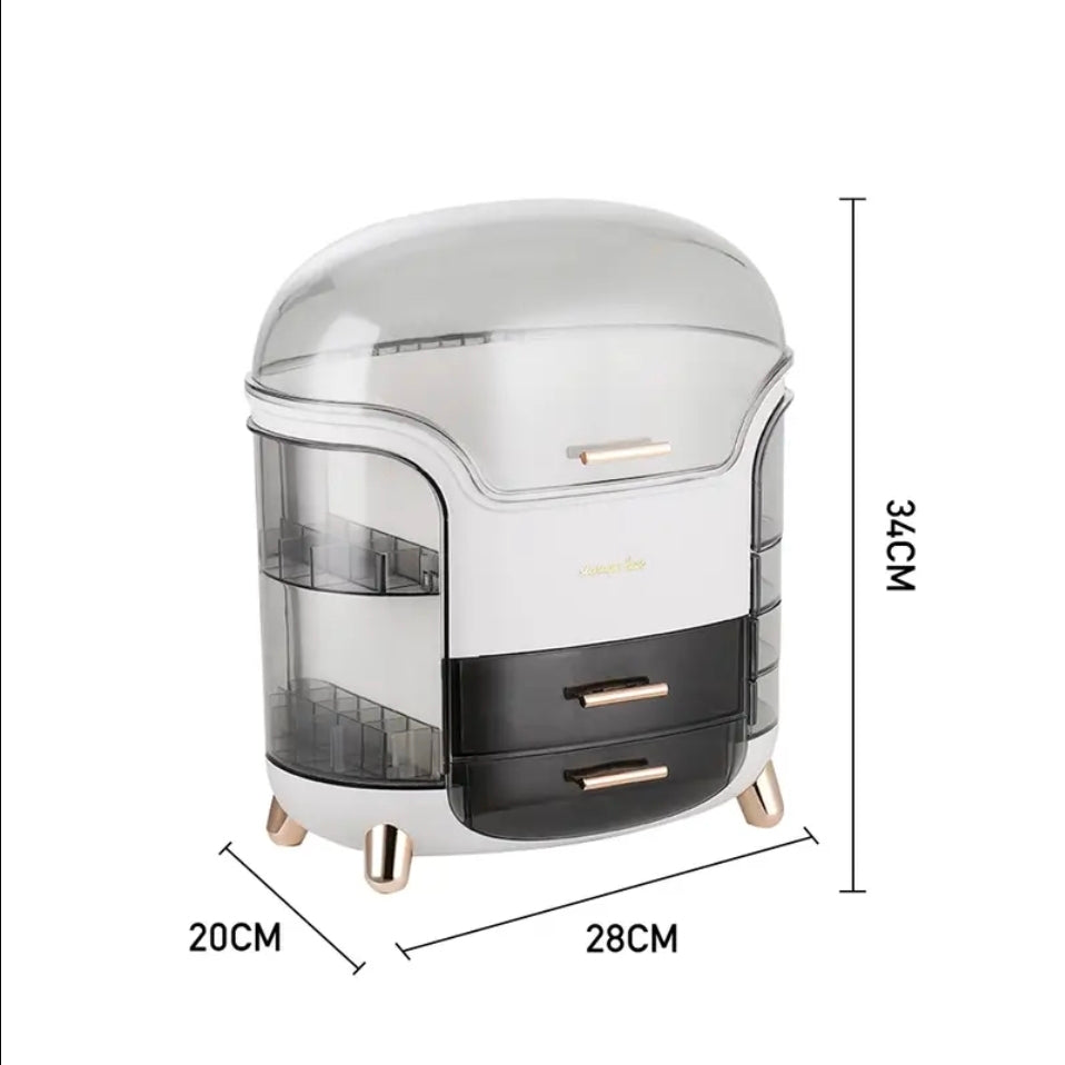 Portable Makeup Case with Lid | Skincare & Vanity Organiser | Travel Beauty Storage Box