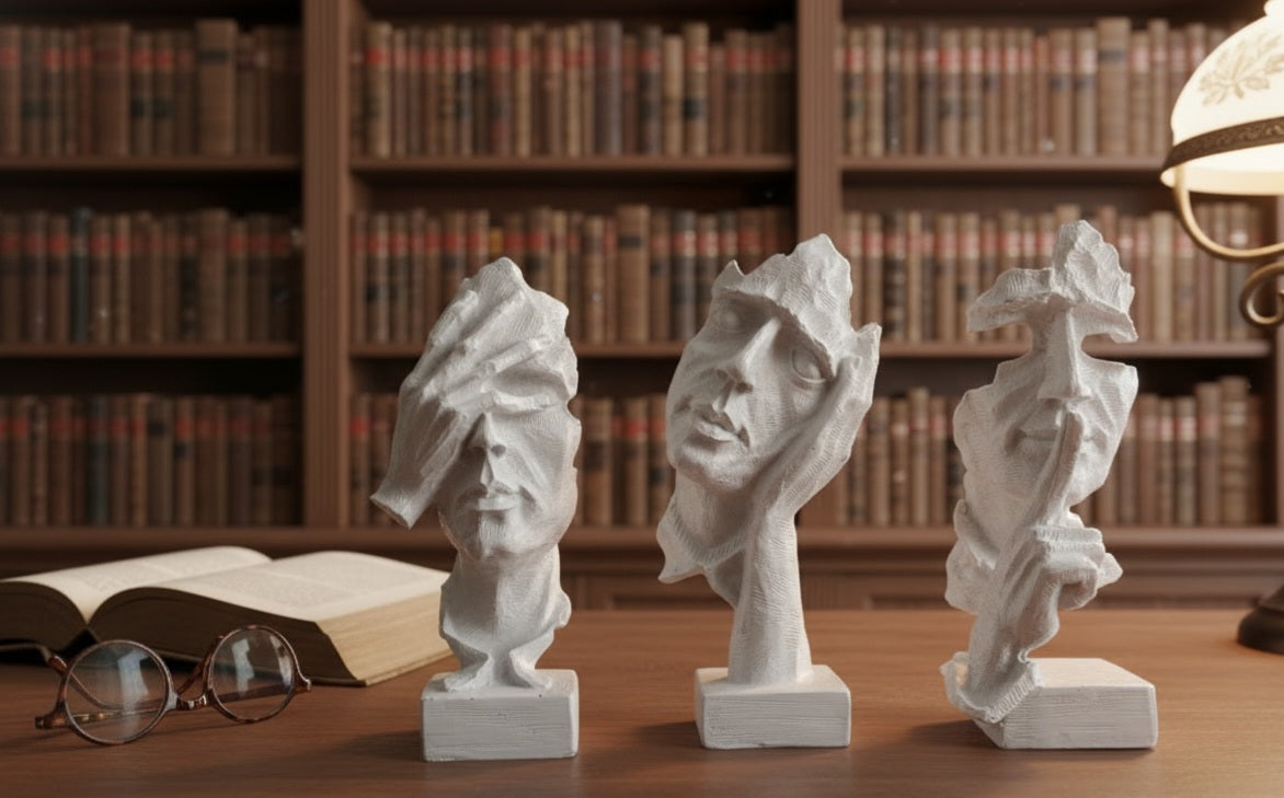 The Three Wise Thinker Statues Set