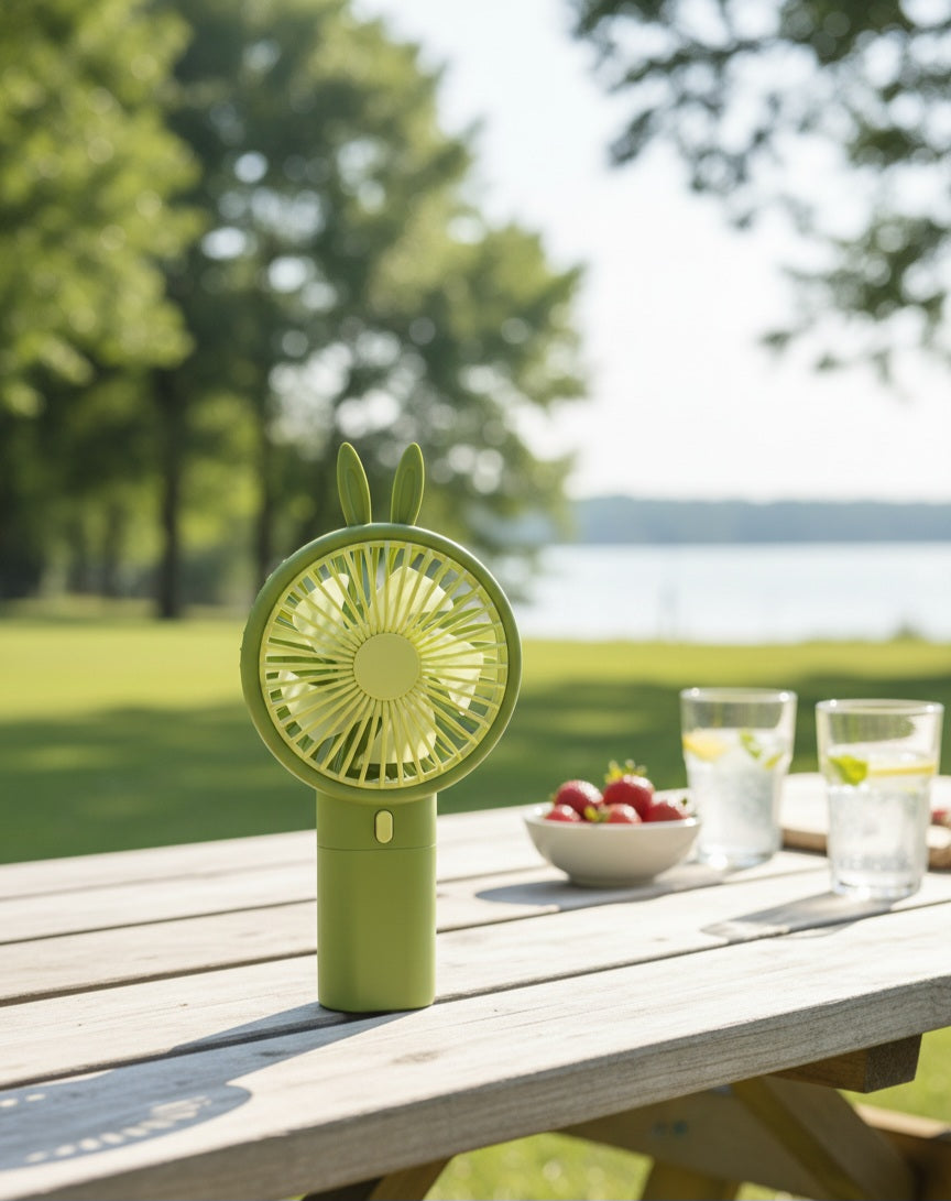 Aesthetic Green Gift Box Set - Cute Portable Fan, Water Bottle & Towel