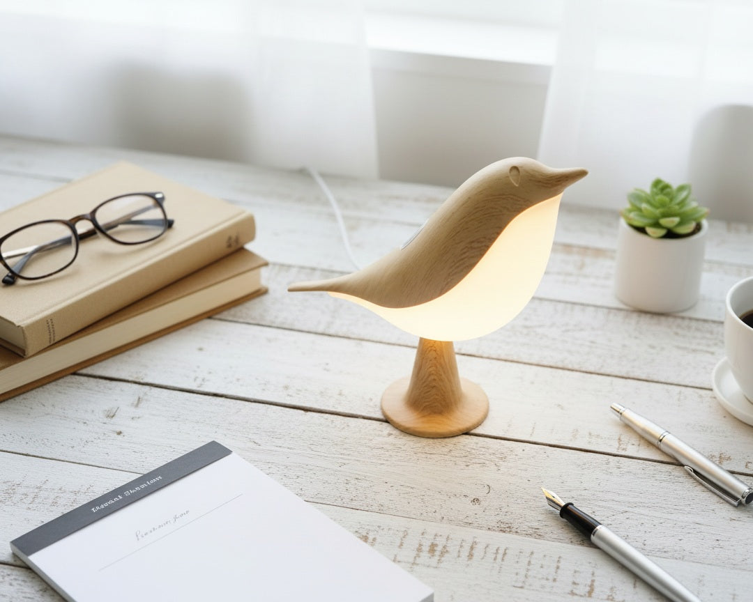 Charming Deco Style Bird LED Table Lamp: Touch-Controlled Brilliance