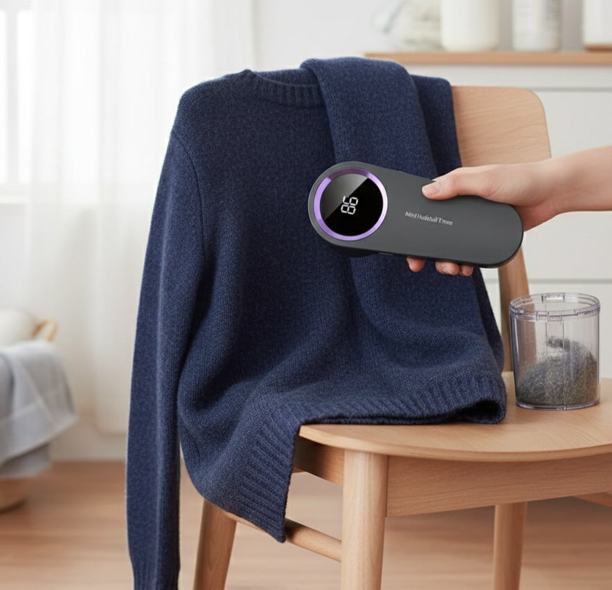 USB Rechargeable Fabric Shaver with Digital Display | Clothes Lint Remover