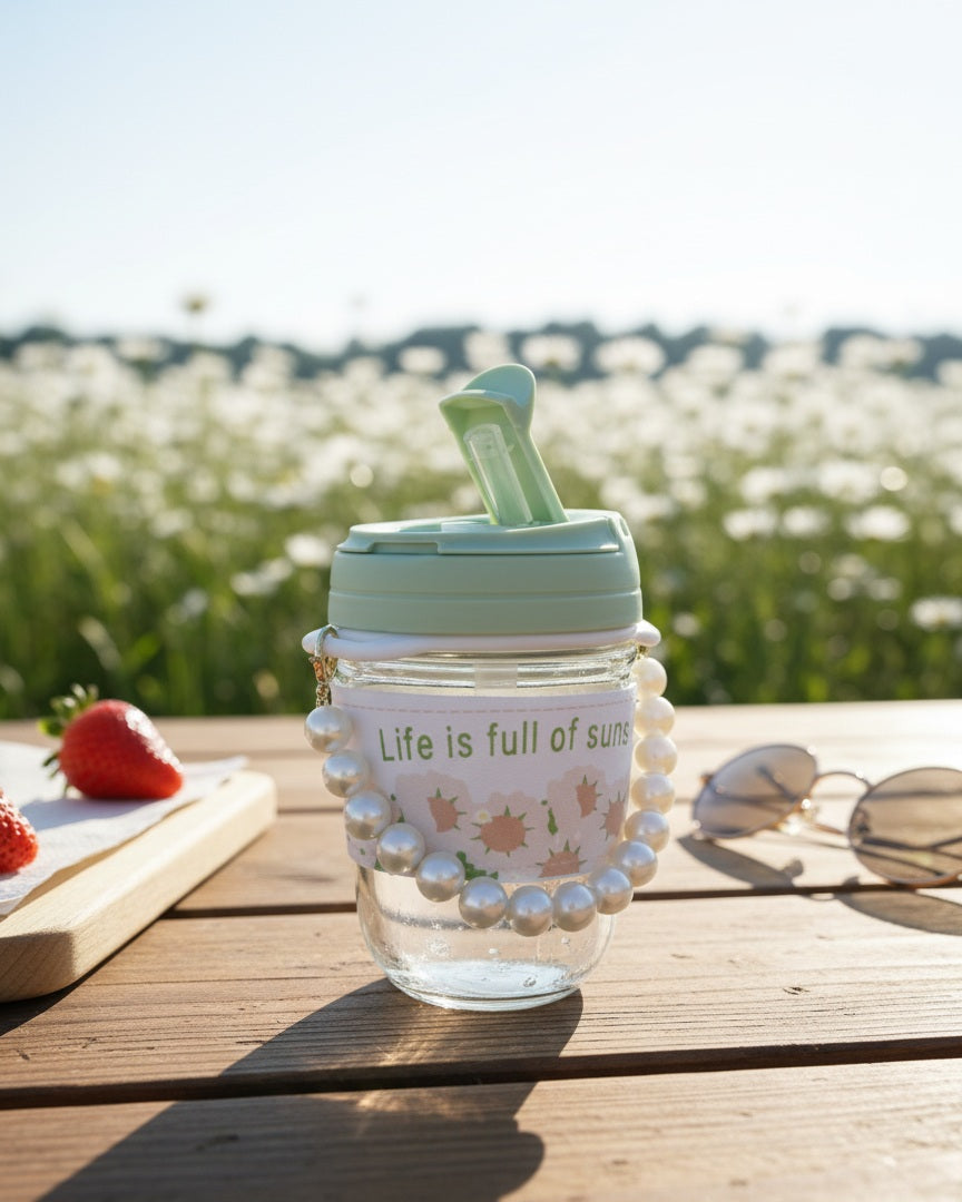 Aesthetic Green Gift Box Set - Cute Portable Fan, Water Bottle & Towel