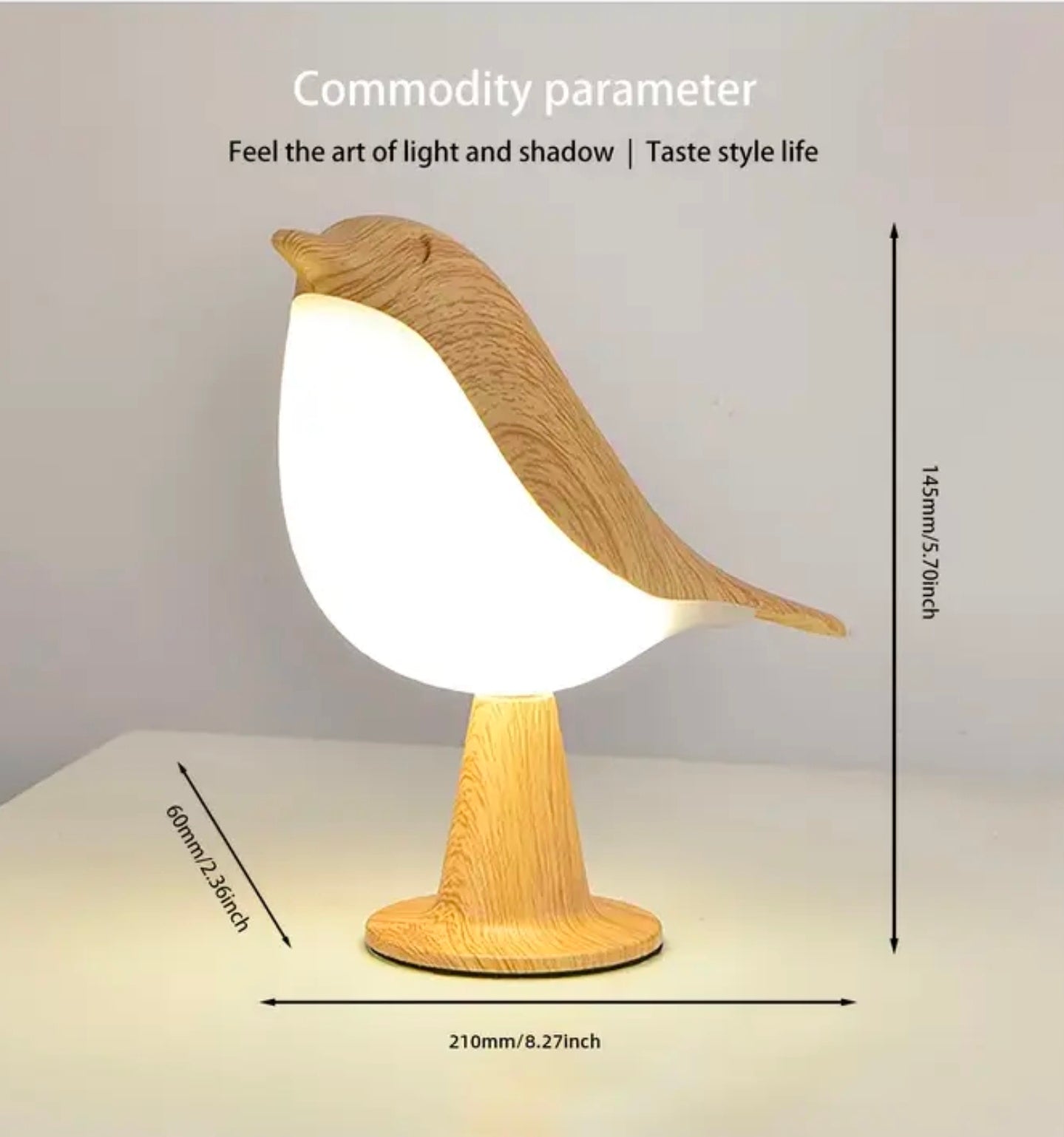 Charming Deco Style Bird LED Table Lamp: Touch-Controlled Brilliance