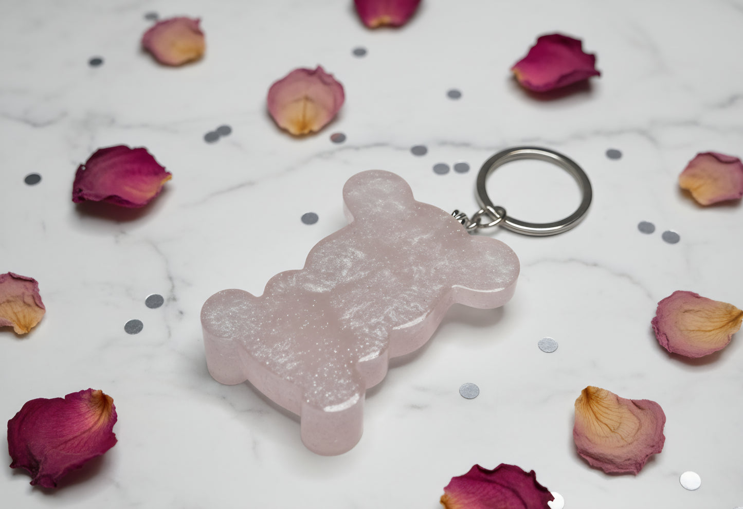 Adorable, handmade bear-shaped keychain